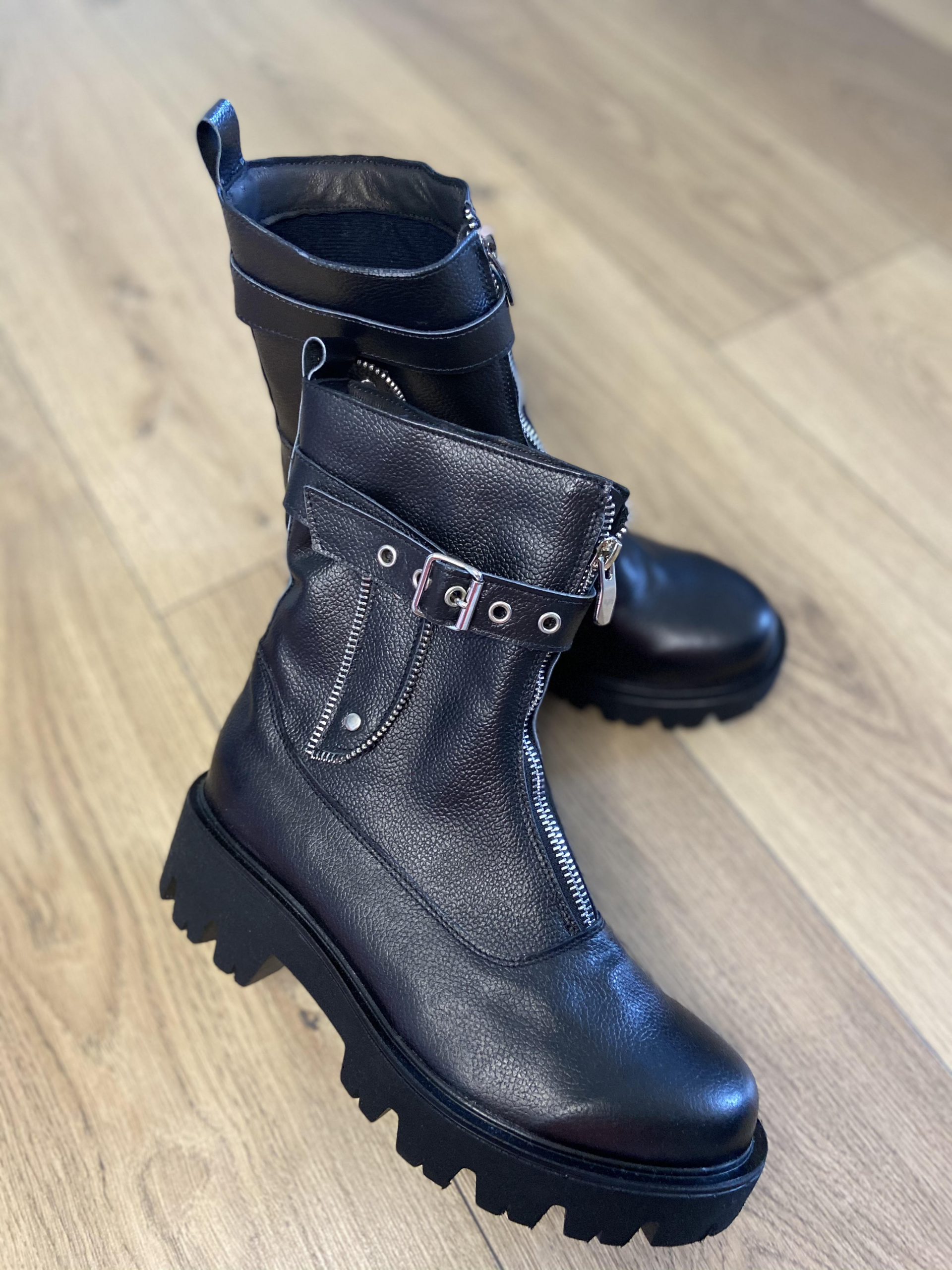Ghete Zipper Leather - imagine 2