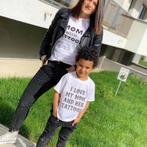 Set tricouri “MOM with TATTOOS”/"I love my MOM"